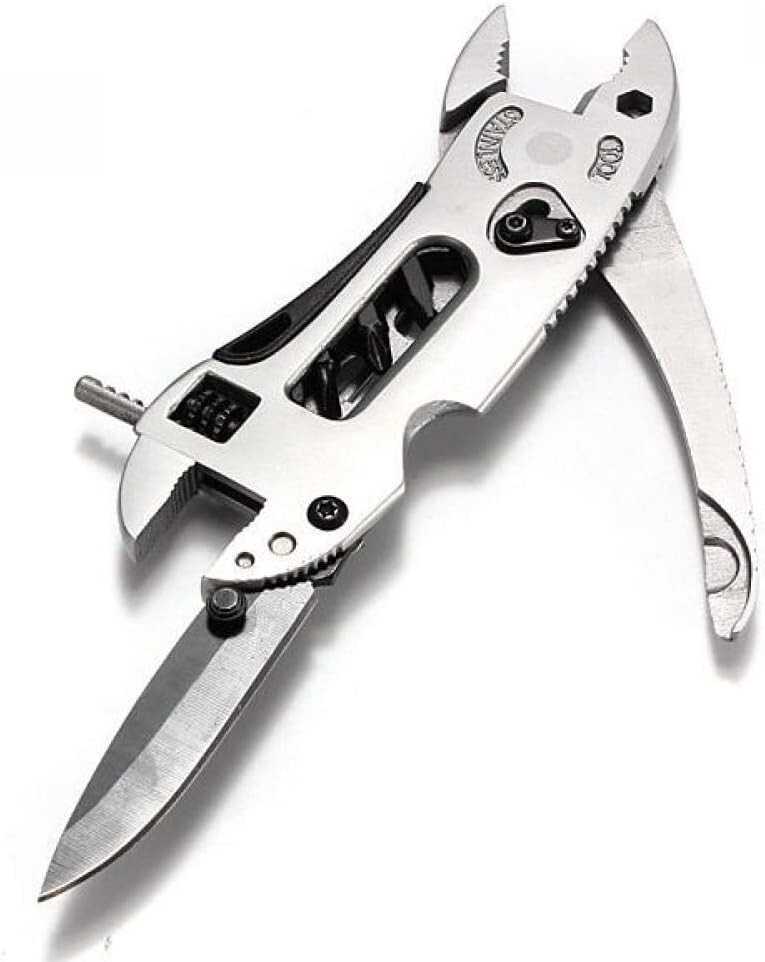 New Multi Tool Set Adjustable Wrench Jaw Screwdriver Pliers Knife Survival Gear