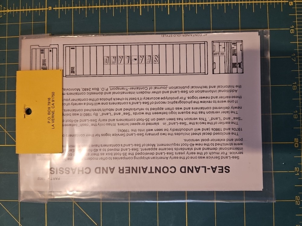 HO SCALE, A-LINE, 25802 SEALAND CONTAINER DECALS