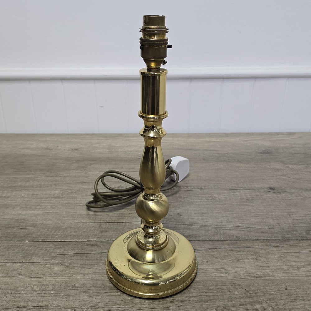 Vintage Brass Candlestick Design Table Lamp Fully Working