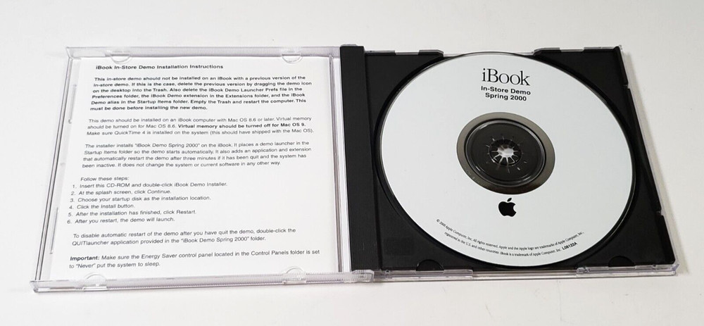 Apple Computer iBook In-Store Demo CD Spring 2000 In Original Case