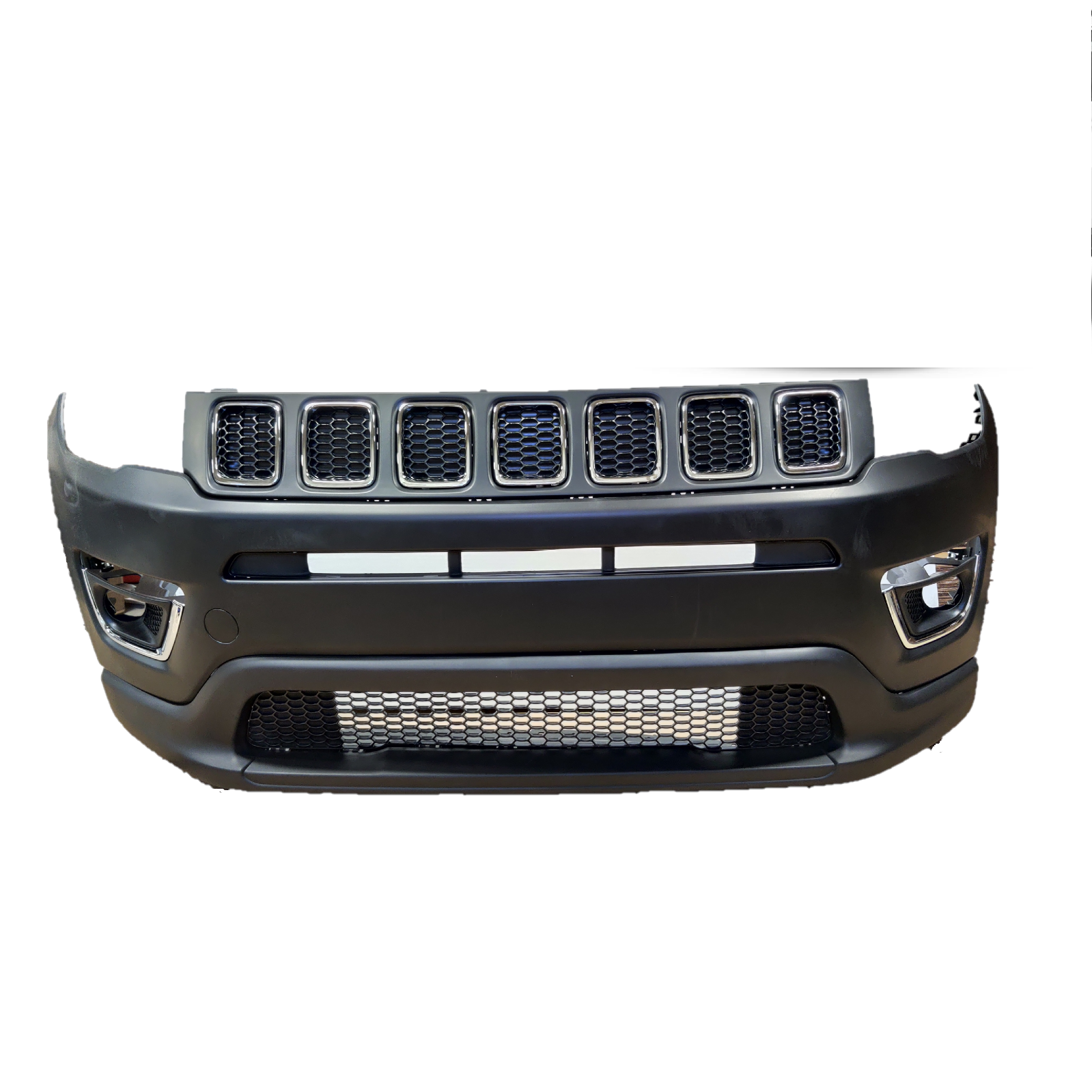 2017 2018 2019 2020 2021 FIT JEEP COMPASS FRONT BUMPER SET UPPER LOWER GRILL FOG