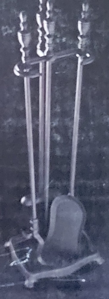 Medallion 4pc Fireplace Tools Set 34.75" Black Cast Iron Fire Place Tool Set