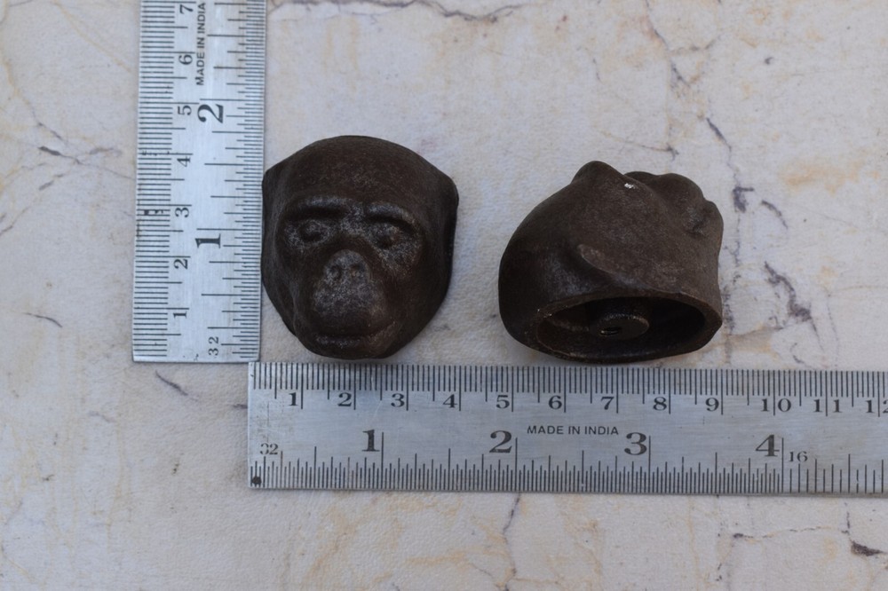 Vintage Cast Iron Monkey Face Shape Pulls Drawer Cabinet Door Handle Knob 10 pcs