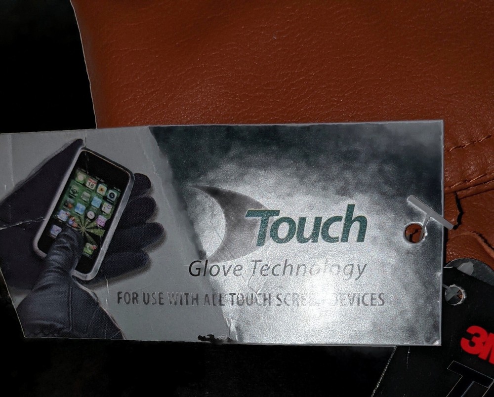 Womens Genuine Leather- Thinsulate Texting Gloves Large, Camel
