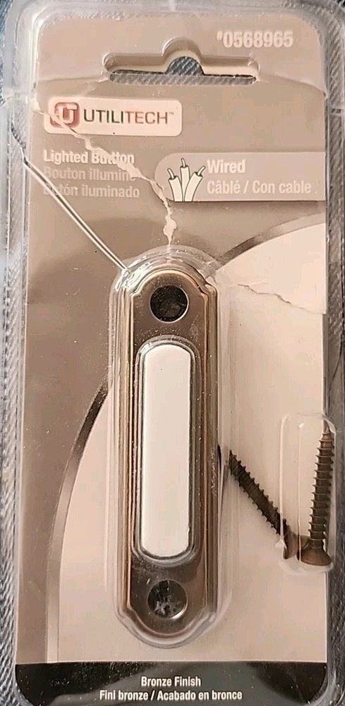 Utilitech ~ Lighted Wired Button, Bronze Finish #0568965, #UT-257-02