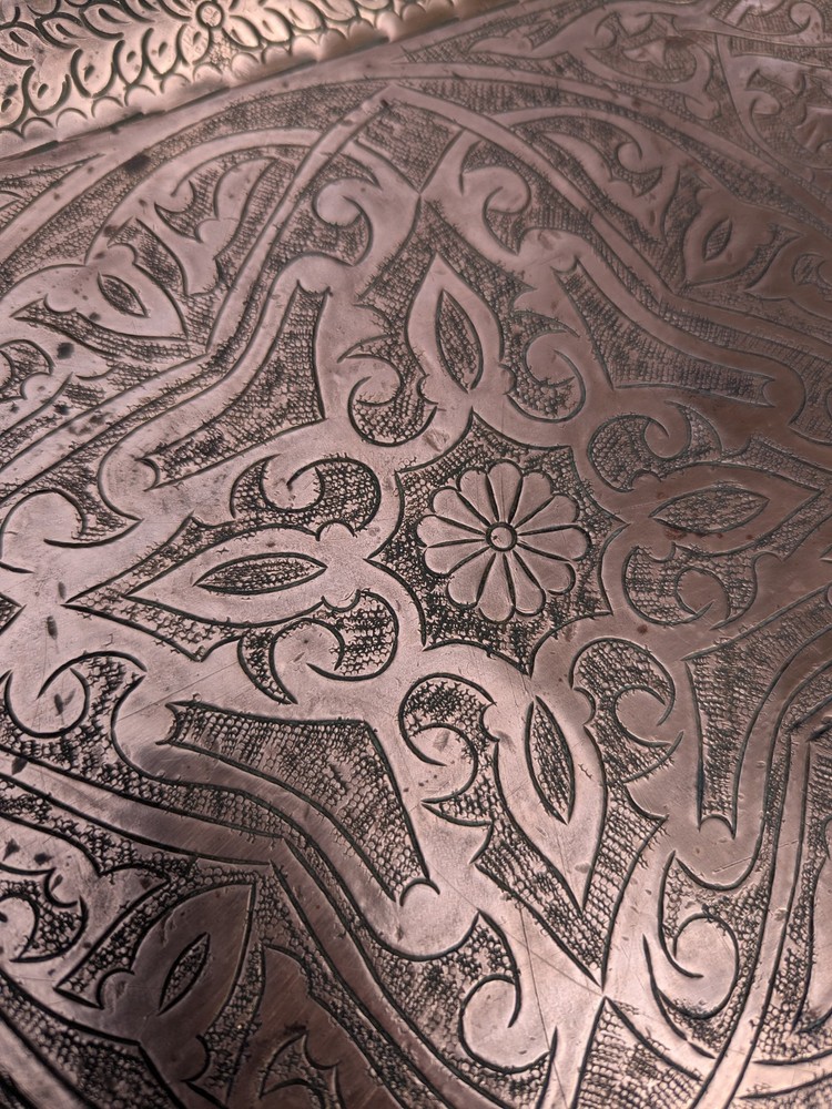 Unique Intricate Copper Tray Detailed Design