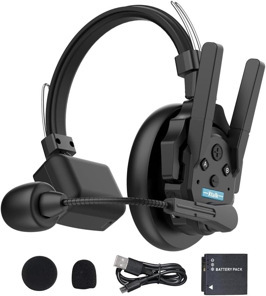 Microphones & Wireless Systems Black XPRO X1 1 Person Wireless Intercom Headset