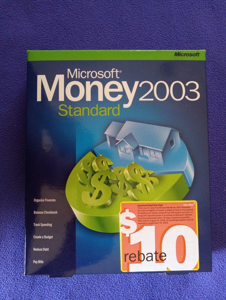 Microsoft Money 2003 Standard PC Software in Box For Windows 98, 2000, ME, XP