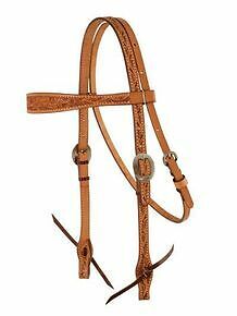 Old Timer Headstall, Floral Tooling (Russet/Caramel)