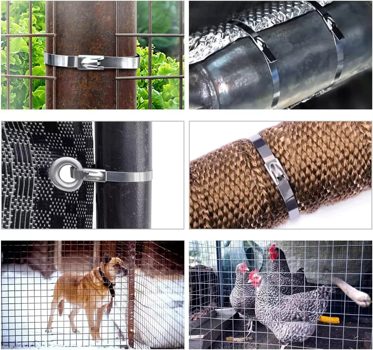 Metal Zip Ties 304 Stainless Steel Heavy Duty Cable 198-400lb 8" 12" 18 24" 36"