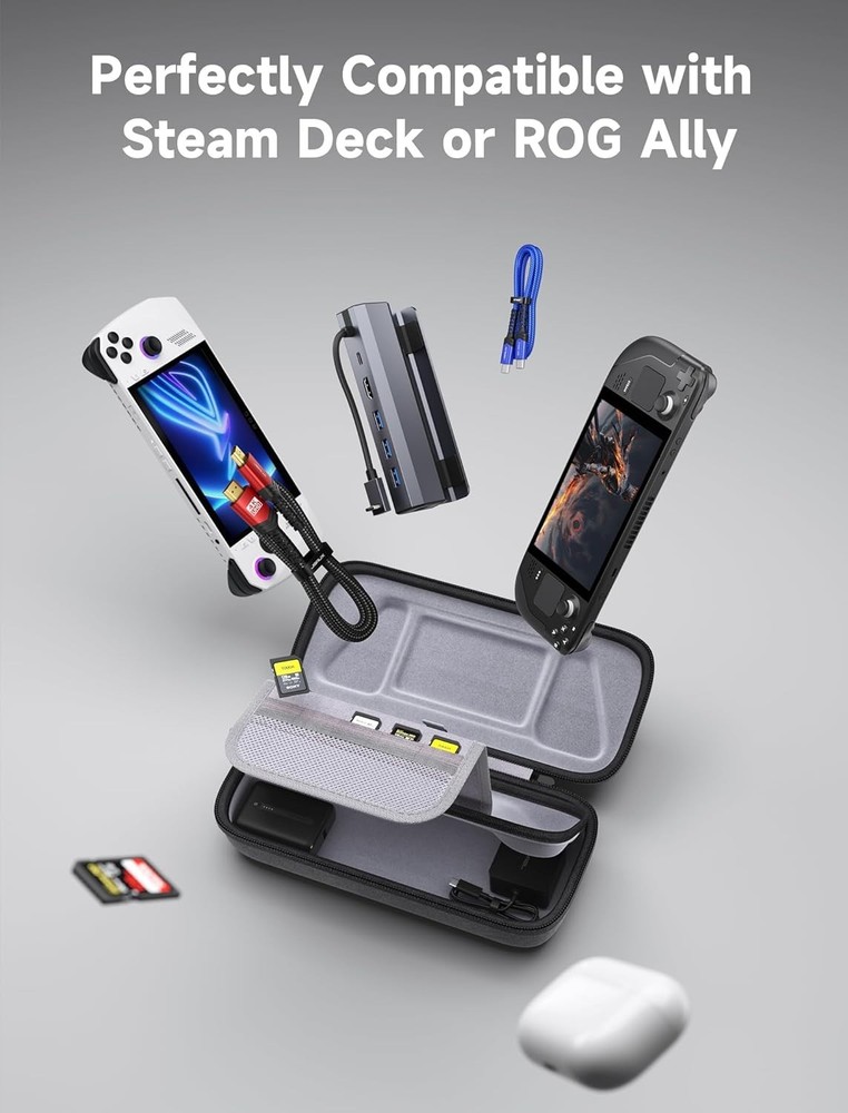 Carrying Case Compatible with Steam Deck/ROG Ally, Protective Hard Shell Trav...