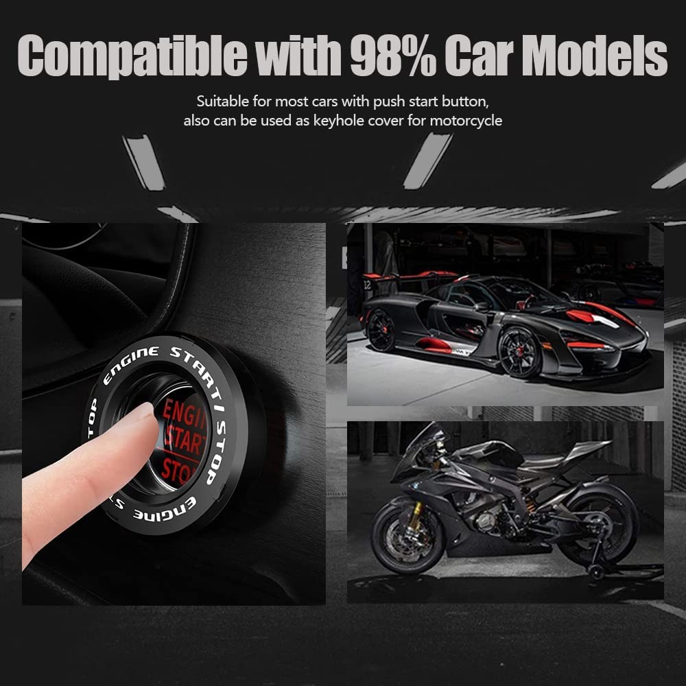 Rotary Push Start Button Cover, Darth Vader Car Accessories Engine Start Stop...