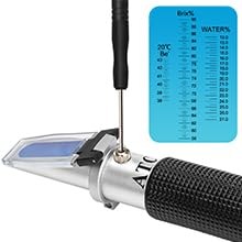 Honey Refractometer with ATC - Measures Refractometer, Black