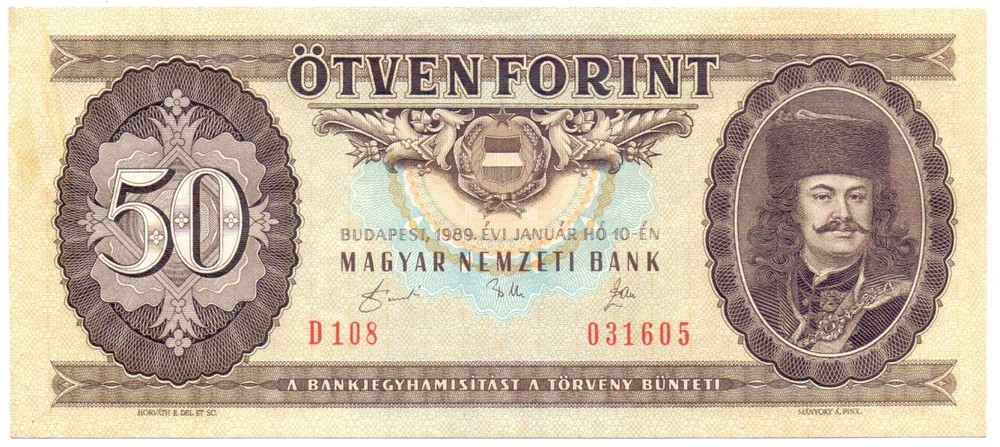 Hungary 50 forint 1989 aUNC
