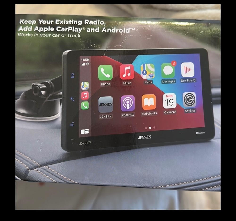 JENSEN JDASHCP 7-inch Portable Wireless Apple CarPlay Android Touchscreen | Dash