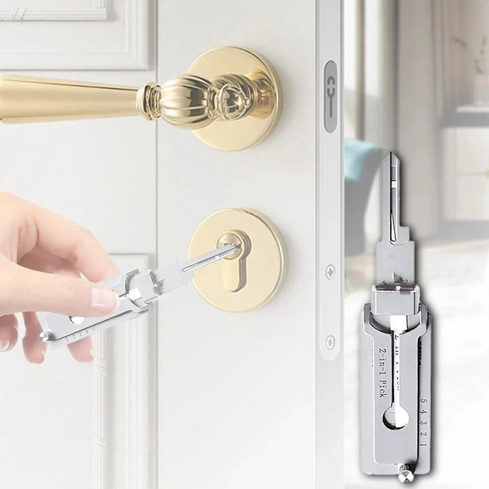 2-in-1 Stainless Steel Key Decoder SS001 PRO Lock Decoder Repair Tools-(1pc)*