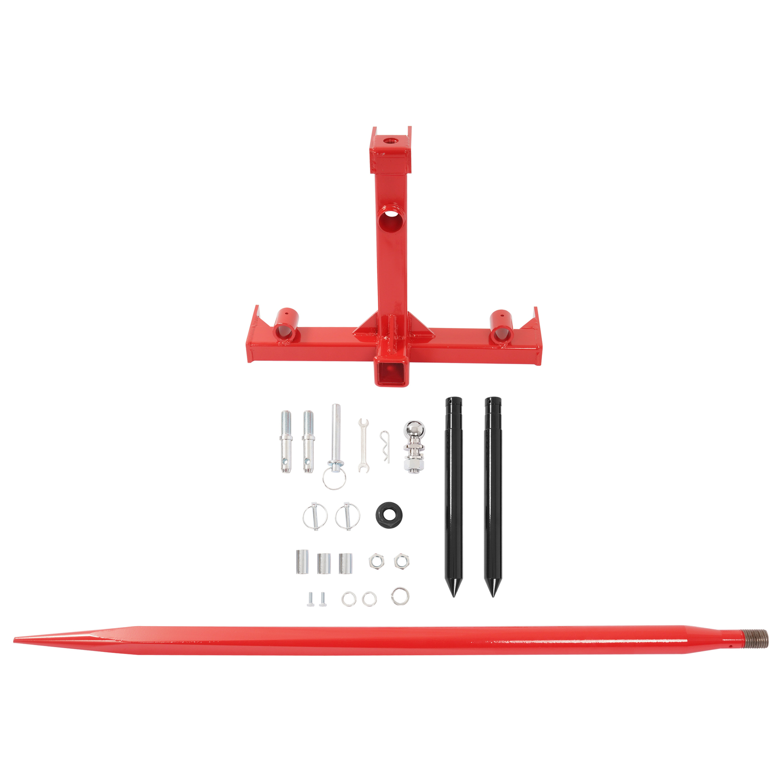 3 Point Hay Bale Spear Trailer Hitch Receiver w/Gooseneck Ball For Cat 1 Tractor