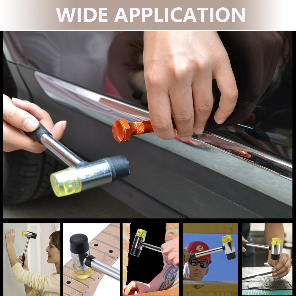 2-Way 25mm Mini Small Rubber And Nylon Head Face Mallet Hammer Handle Shaft