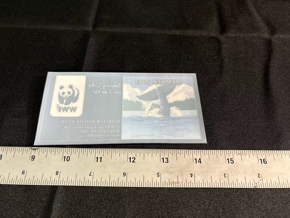 WWF 2003 Member Window Static Cling Decal - Whale