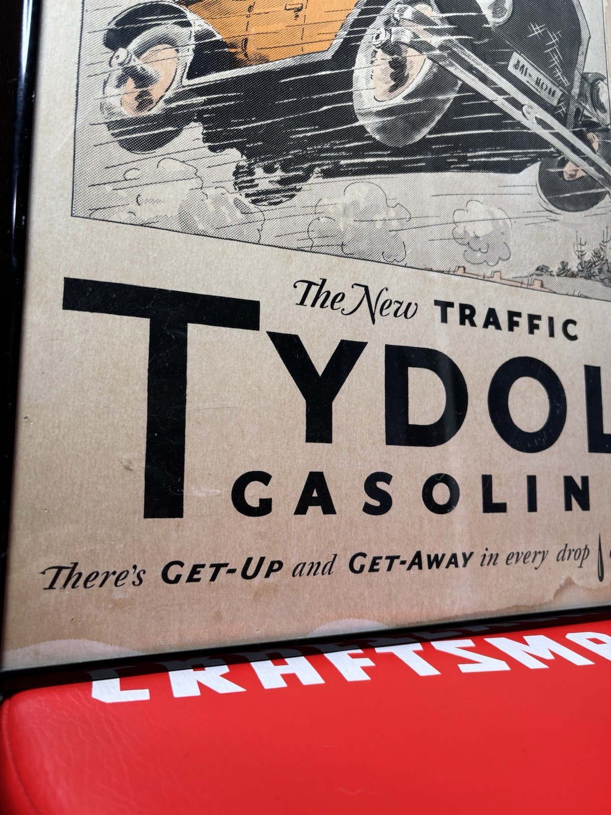 Antique Original Tydol Gasoline Oil Tales Of The Road Cardboard Sign Early Auto