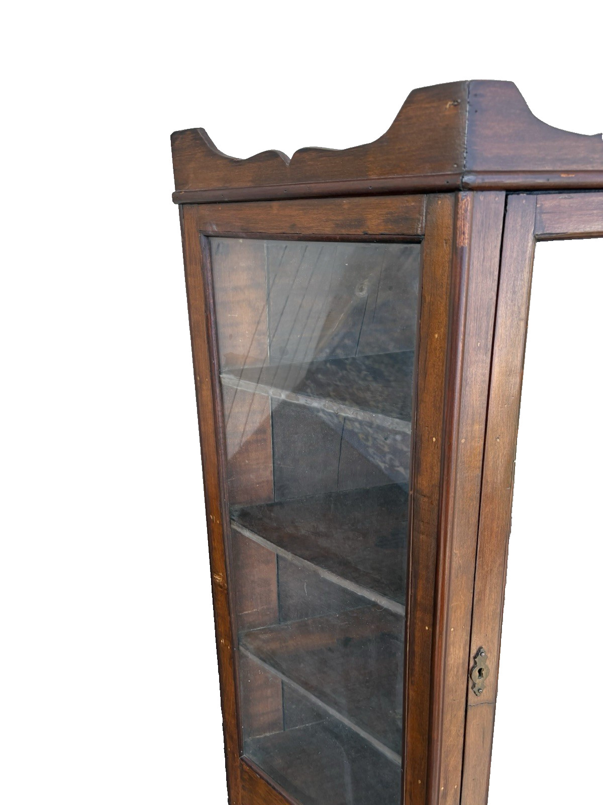 66800 Antique Victorian Walnut Whatnot Wall Curio Shelf with Drawer