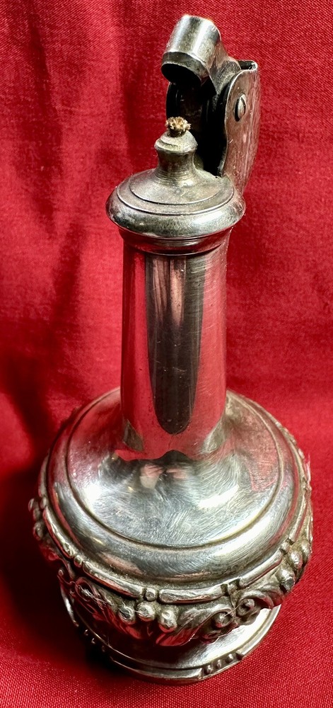 1950s Ronson Decanter Silver Plated Table Lighter 4th Version - Pat# 2.481.195