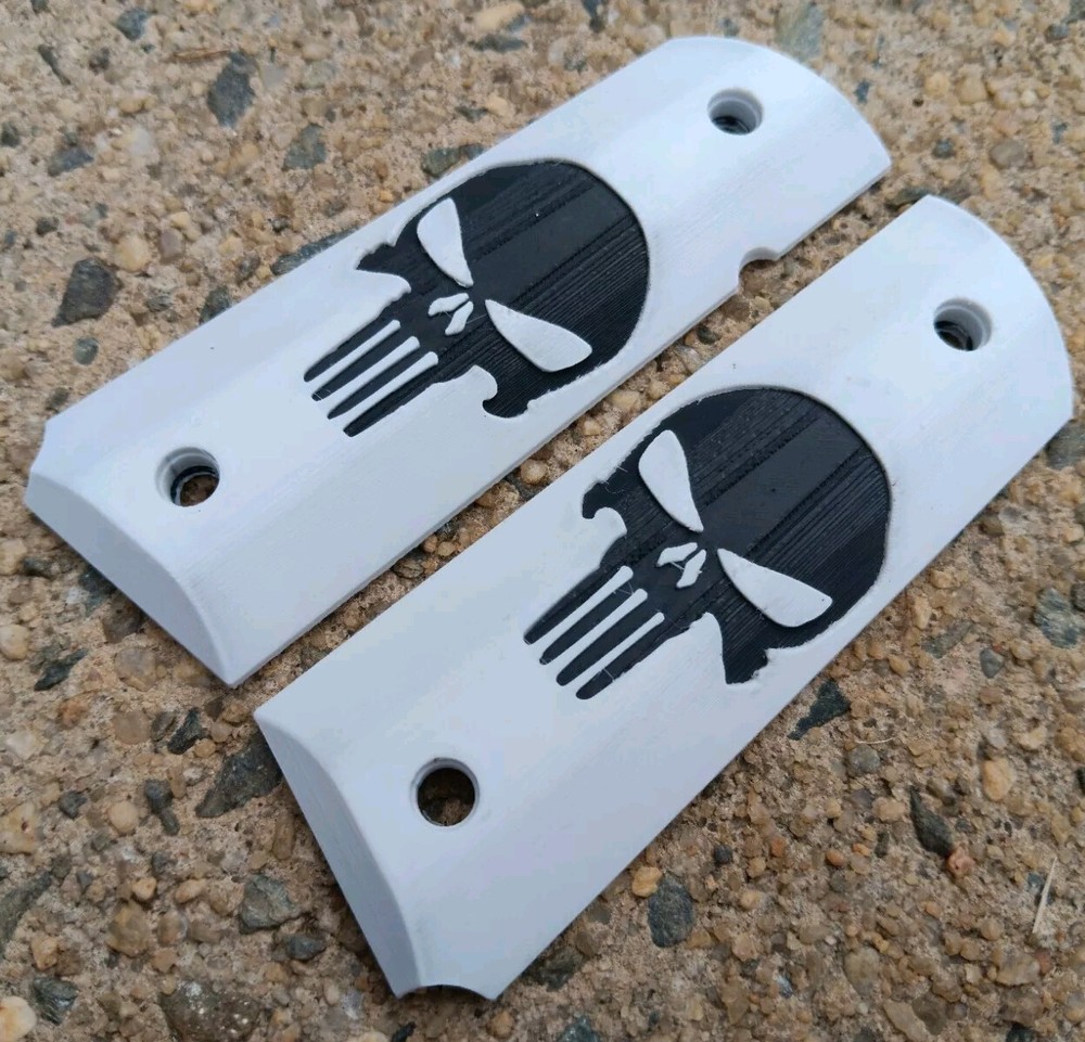 Full Size Colt 1911 Punisher White Grips