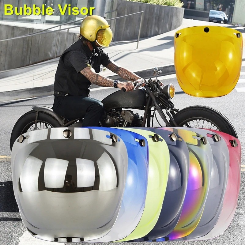 3/4 Open Face Flip Up Open Face Bubble Visor Windshield High Strength Pc Lens