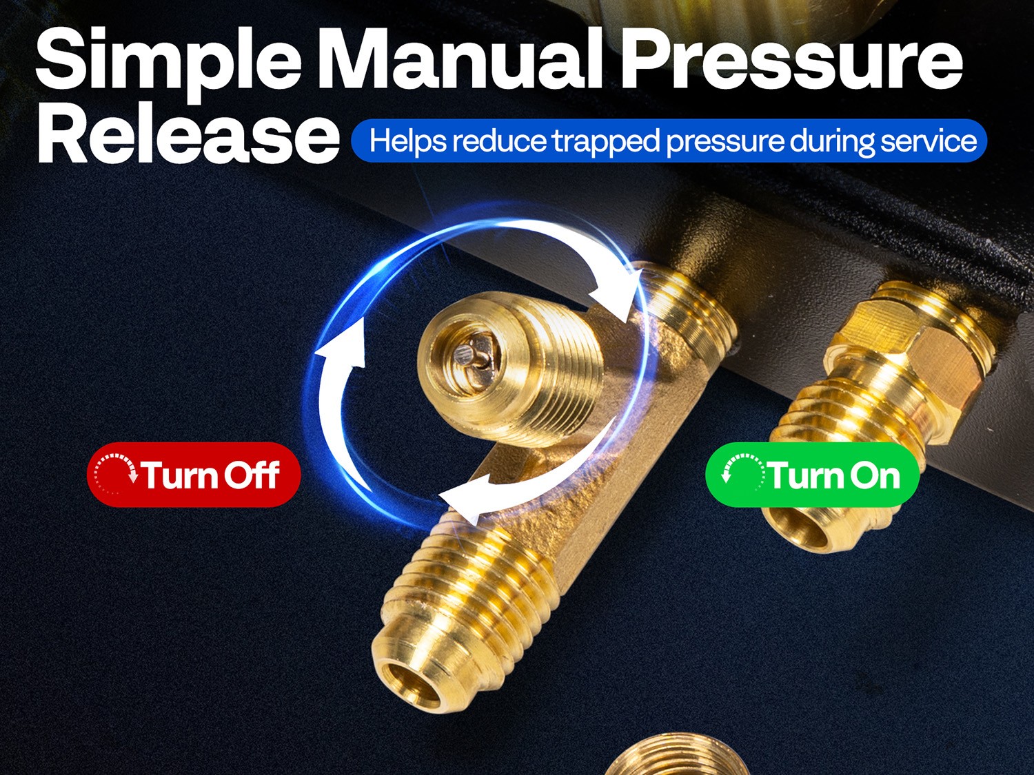 4 Valve HVAC Manifold Gauge Set R410A R454B R32 R22 AC Gauges w/ 5ft Hoses Kit