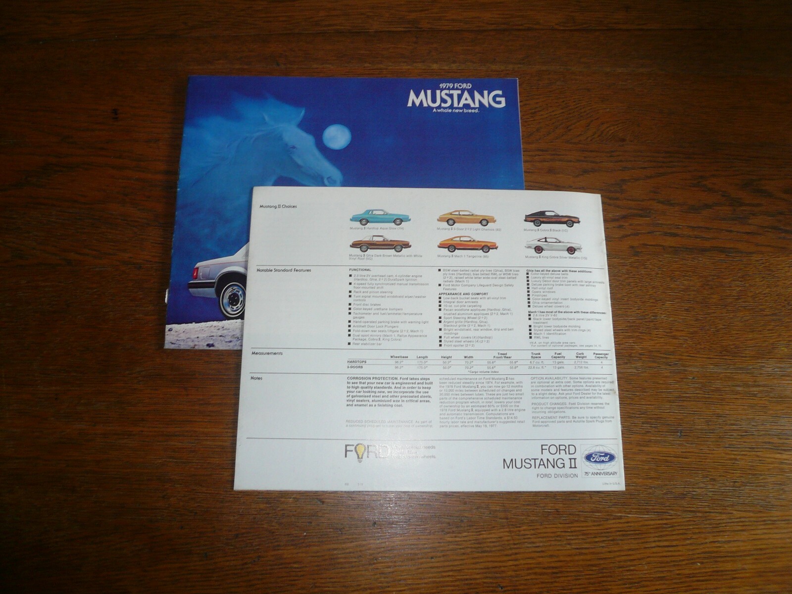 1978 and 1979 Ford Mustang Sales Brochure- Vintage- Two For One