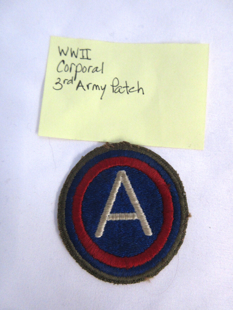 WWII United States US Army Corporal 3rd Army Patch VGUC