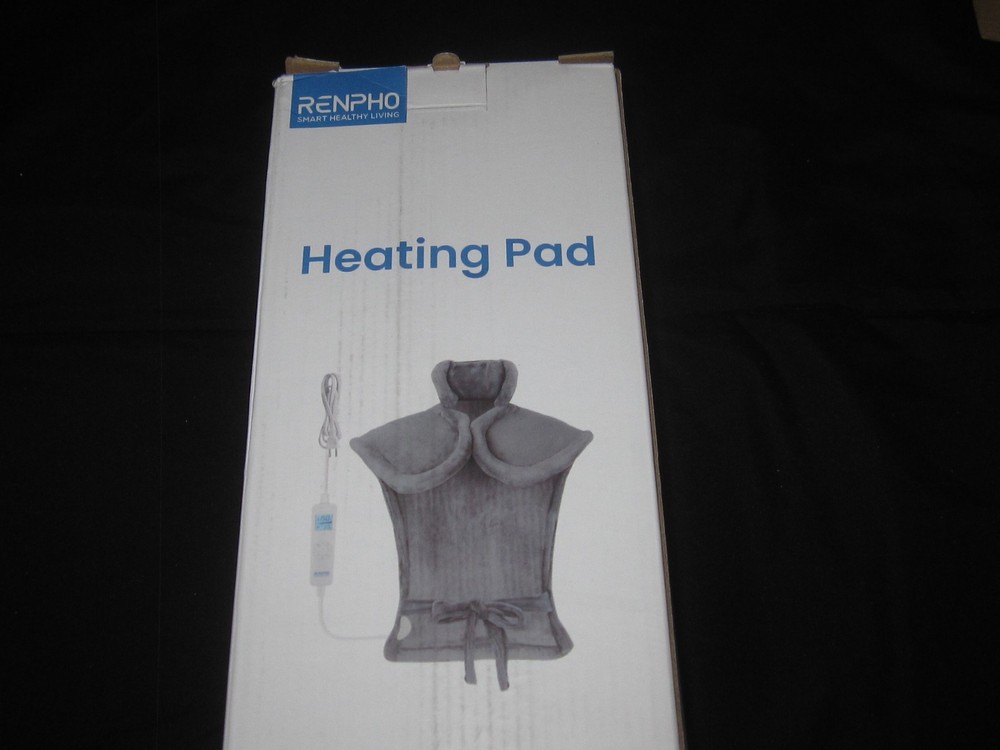 RENPHO Weighted Back & Neck Grey Heating Pad New In Box!