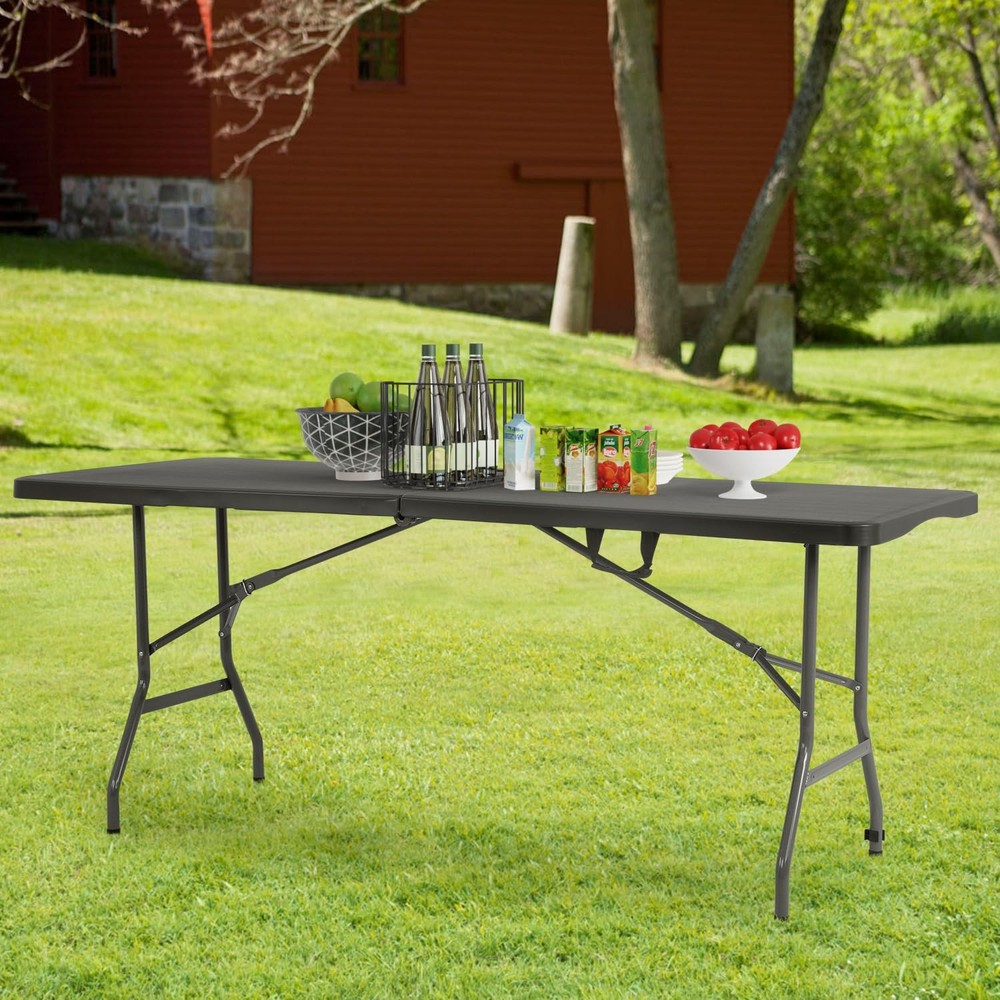 PayLessHere | 6FT Folding Table | Black | Portable Plastic 6 FT,