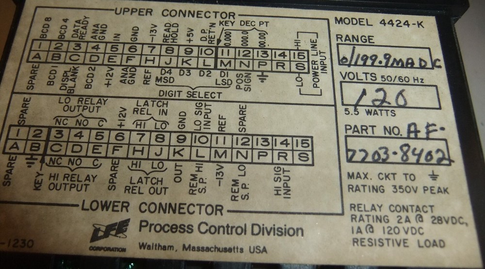 LFE / API AF7703-8402 Digital Panel Meter DC Milliamperes
