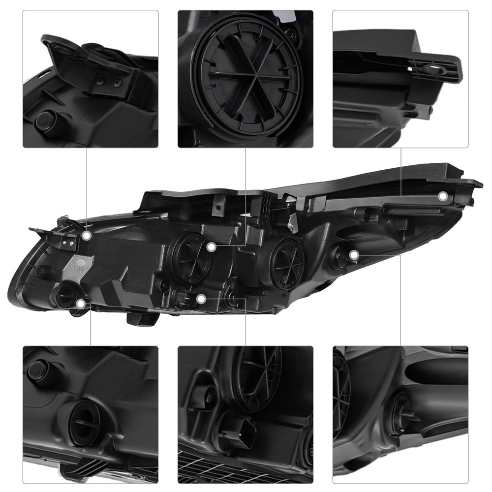 2015-2017 Sonata Halogen Headlight Right Passenger Chrome Clear Lens