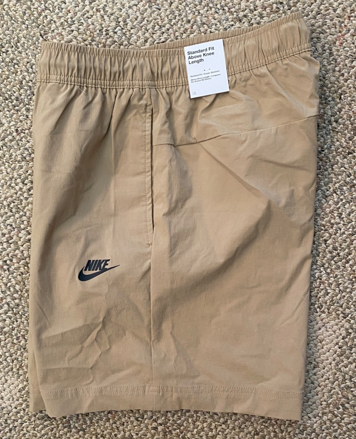 Nike Tech Woven Shorts Casual Lounge Athletic HQ0470-297 Khaki Tan $85 Men's L
