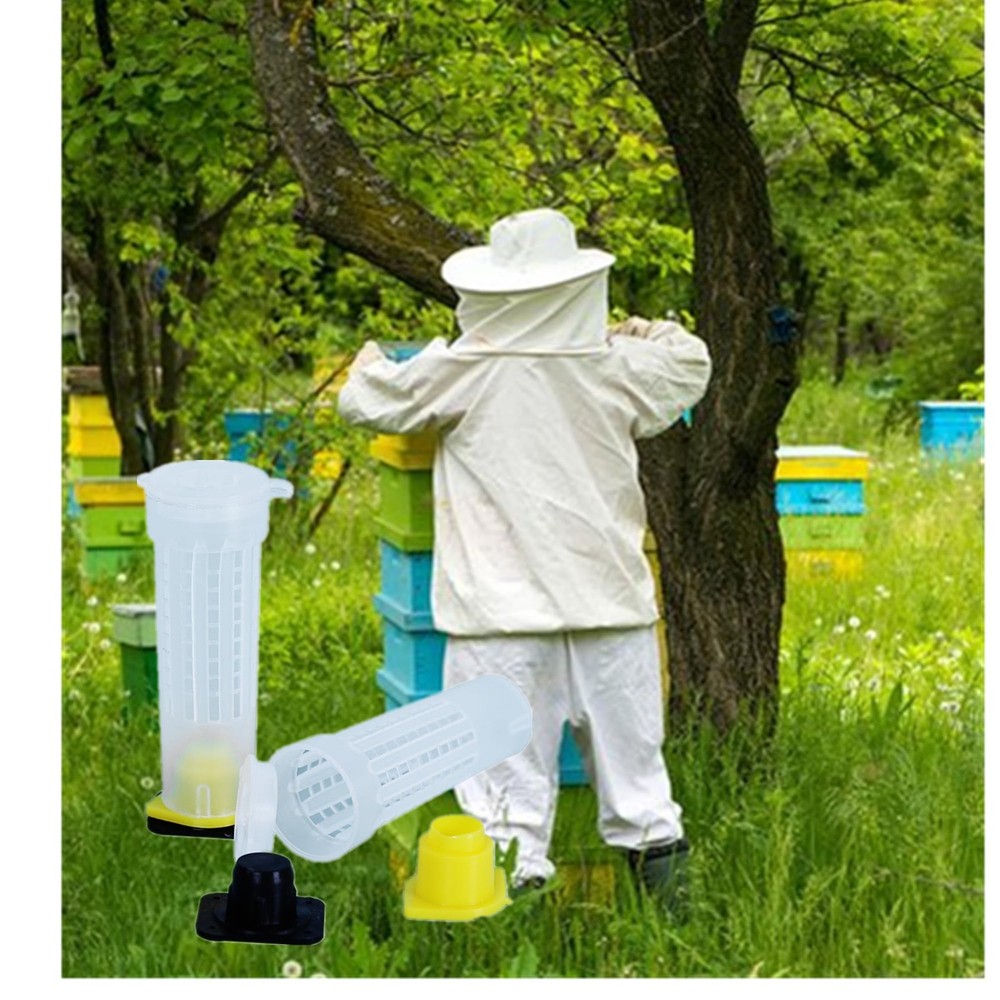 30 Queen Bee Roller Cages - Plastic Beekeeping Rearing Cup Holder Tool