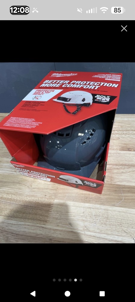 Milwaukee Gray Front Brim Vented Helmet,W/Face Shield Type 2 ClassC/Work Or Play
