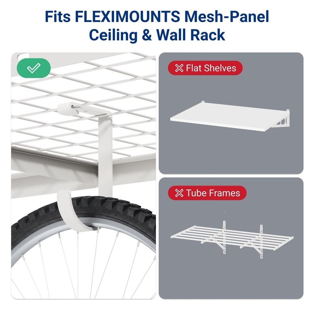 Garage Ceiling Storage Rack Add On Flat Hooks 4 Pack