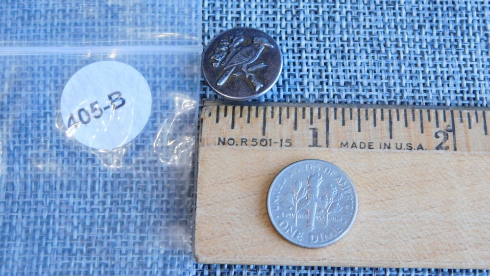Antique Vtg Uniform Work Stud Button Bird Aprx: 11/16" #405-B