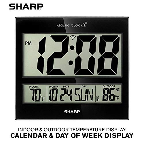 Atomic Clock – Never Needs Setting, Jumbo 3” Easy-Read Display, Indoor &