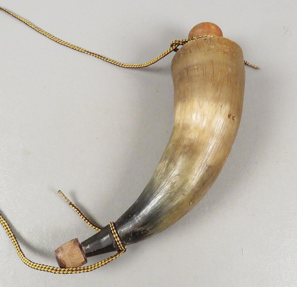 SMALL 9 Inch POWDER HORN Flask Muzzleloader Rifle Pistol Muzzleloading Gun Part