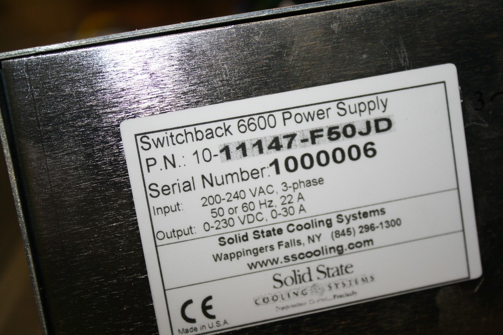 solid state cooling system switchback 6600 peltier power supply pps