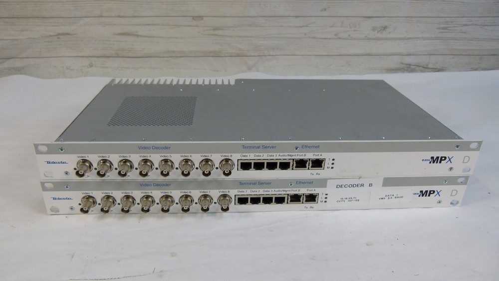 Lot of 2 - Teleste D8C0-FTR-X-D1 Video Processor MPEG-4 Easi MPX Video Decoder