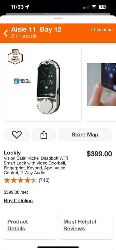 LOCKLY Smart Lock + Video Doorbell Deadbolt Edition