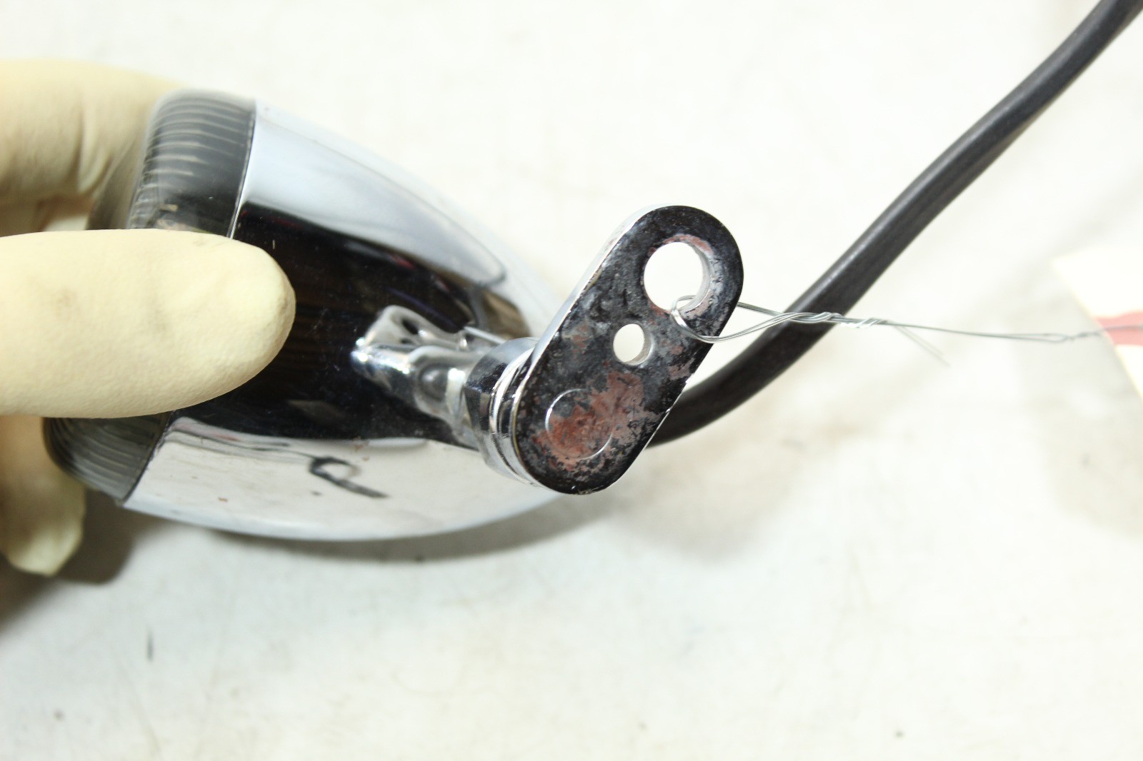 Harley Softail Dyna Sportster OEM Front Turn Signal Set Pair Chrome Bullet Style