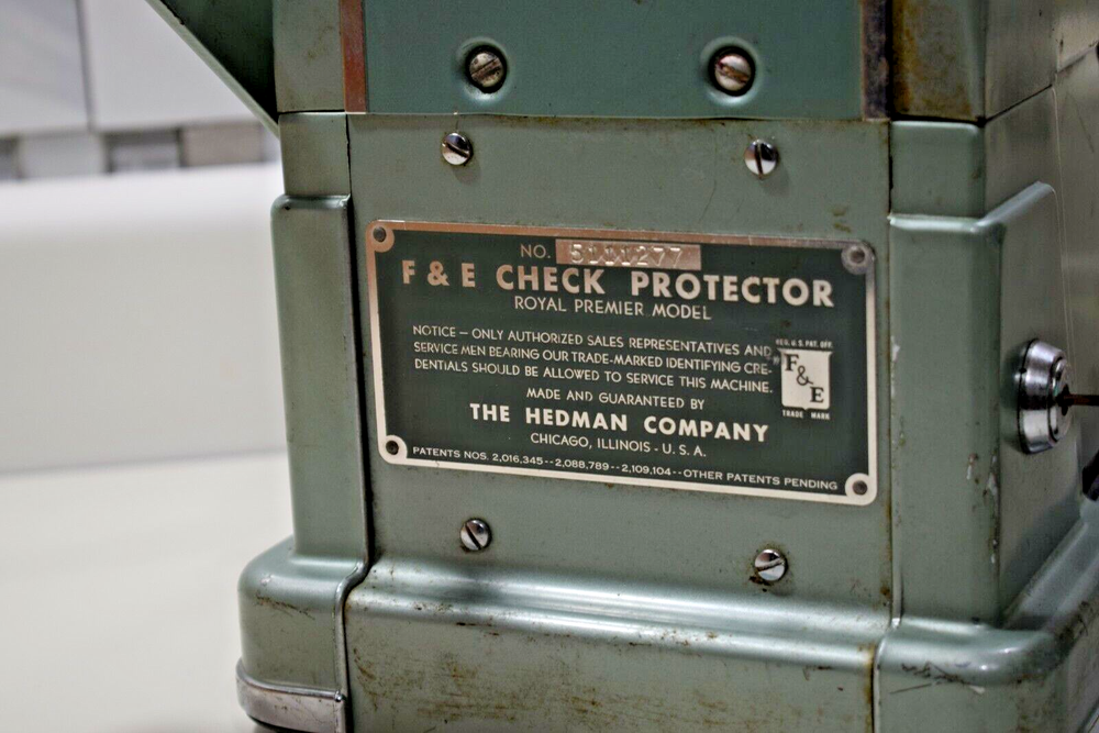 Vintage F & E Check Protector