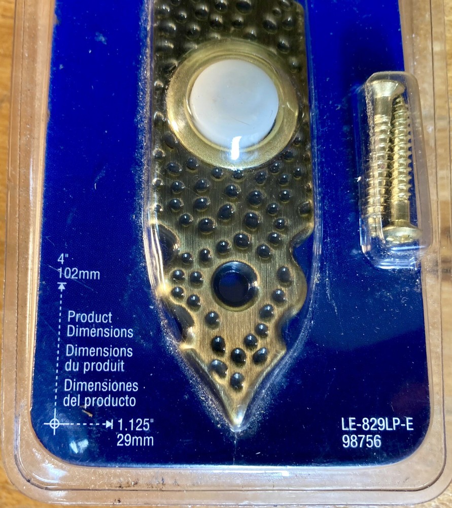 Zenith Heath LE-829LP-E Brass Lighted Wired Push Button