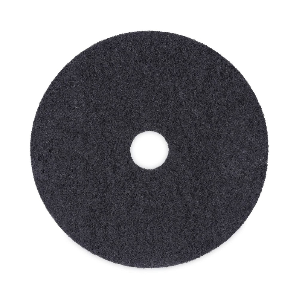 Stripping Floor Pads, 20" Diameter, Black, 5 Pack
