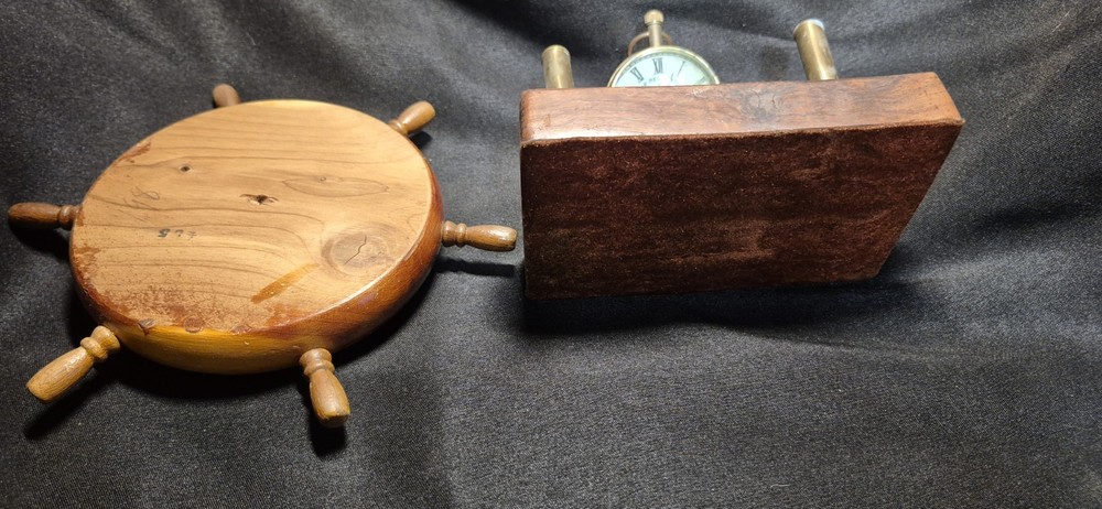 Brass Pen Holder Compass Clock Table Topper
